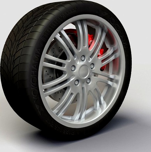 Wheel Detroit M3 rims and tire 3D Model