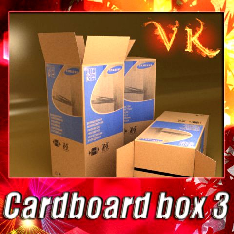 Photorealistic Cardboard Box High Res 3D Model