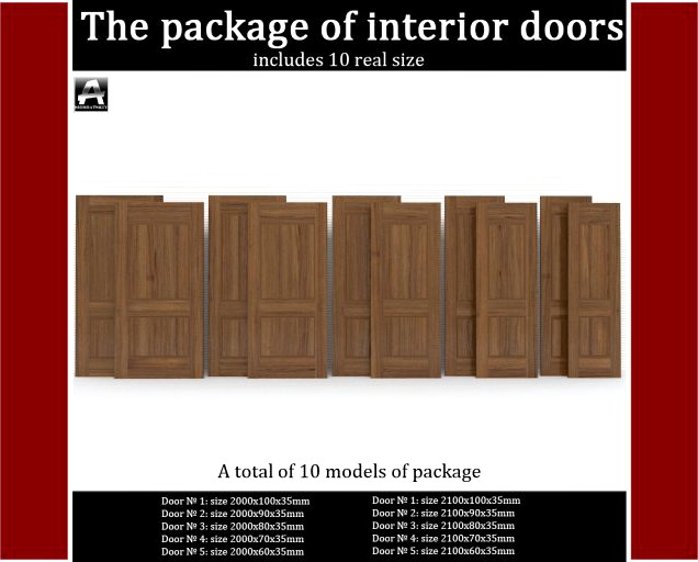 The package of classic interior doors 3D Model