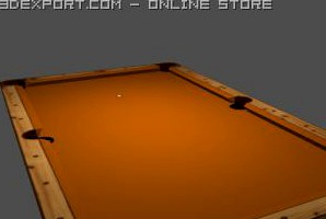 Low Poly Billiard Table Orange 3D Model