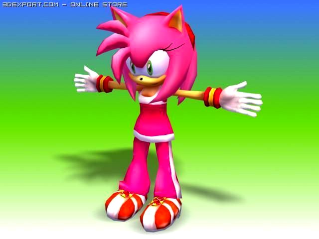 Amy Rose Sonic Riders lowpoly 3D Model