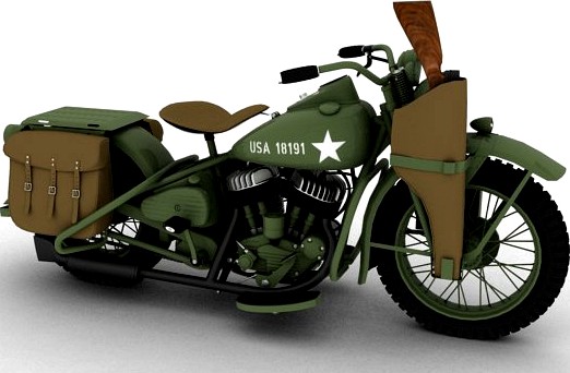 HarleyDavidson WLA 1942 WW2 3D Model