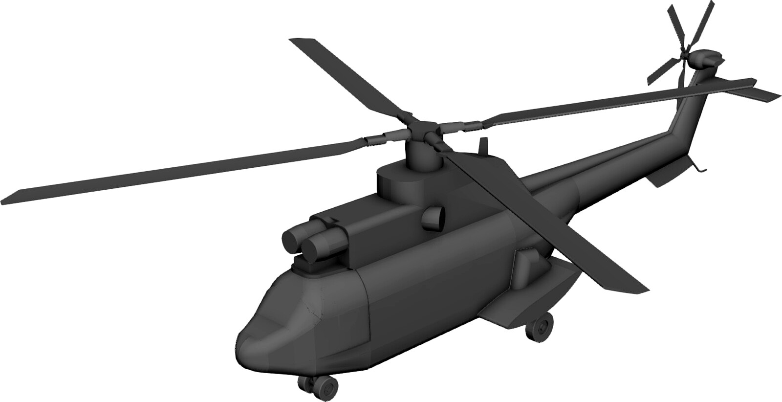 Eurocopter AS-332 Super Puma 3D CAD Model