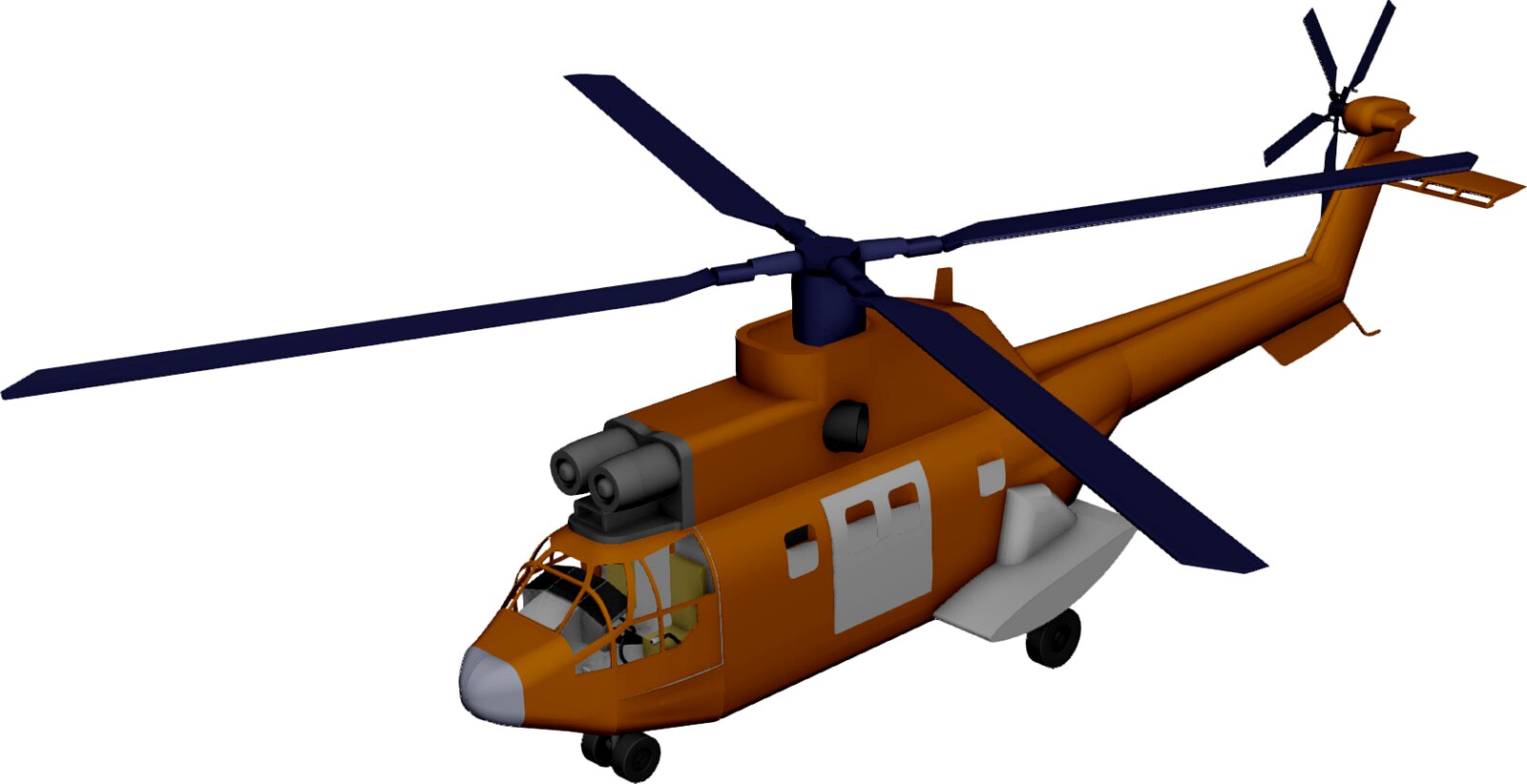 Aerospatiale SA 330 Puma 3D CAD Model