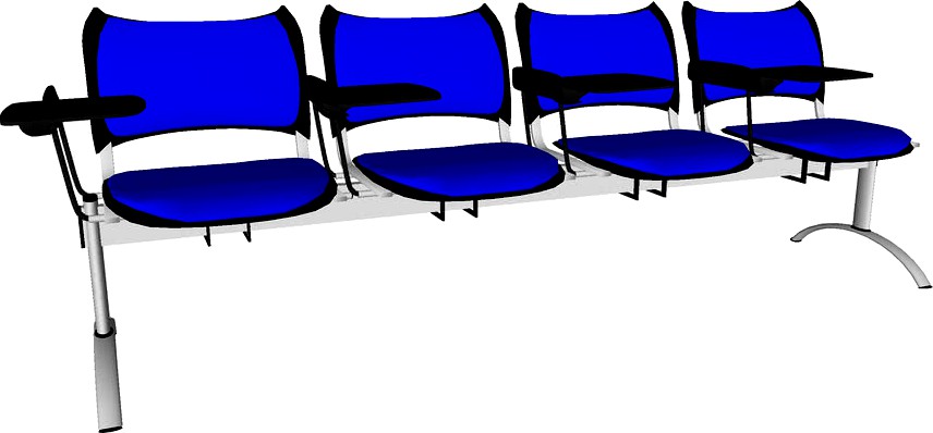 Bancadas Bell 4 asientos tapizado negro+ azul vivo + palas derecha