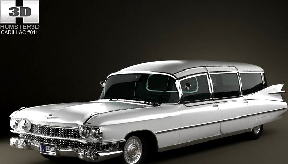 Cadillac Fleetwood 75 MillerMeteor Hearse 1959 3D Model