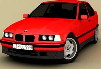 BMW e36 compact 3D Model