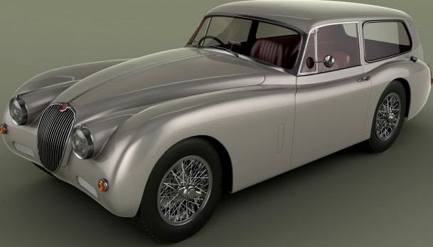 Jaguar XK150  Tow Car 3D Model