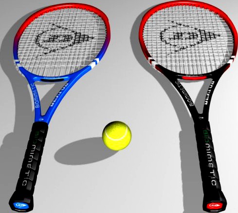 Tennis Racket and Ball 3D Model