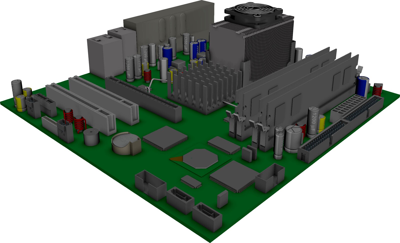 Computer Motherboard 3D CAD Model