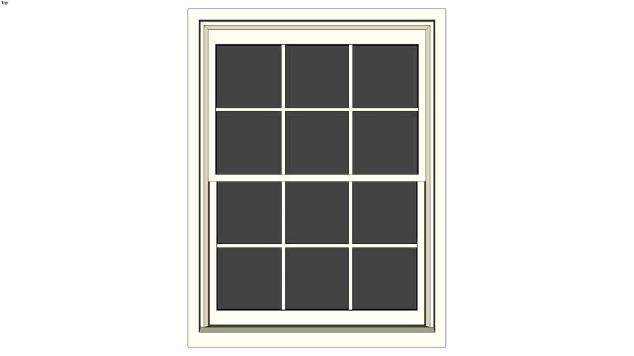 Double-hung window 35 in. x 46 in. with mullions