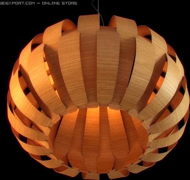 Unique Wooden Chandelier 03 3D Model