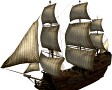 Dark frigate sailship 3D Model