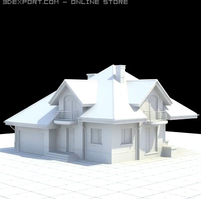 Highly detailed singlefamily house 4 3D Model