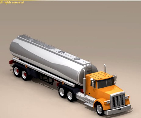 US Tanker Truck 3D Model