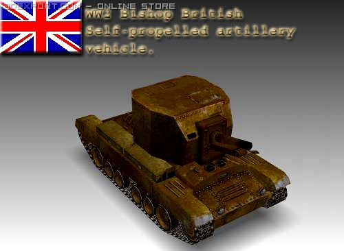 WW2 Bishop British artillery vehicle 3D Model