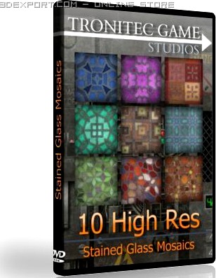 10 High Res Stained Glass Mosaics 3D Model