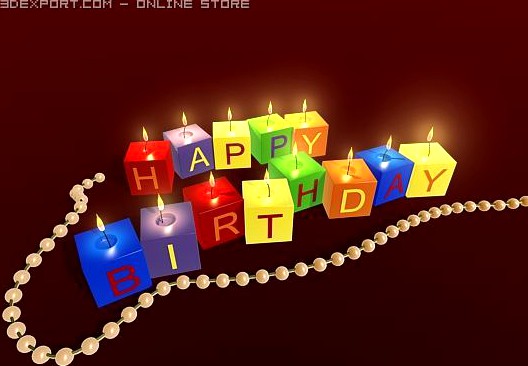 Happy Birthday Candles 3D Model