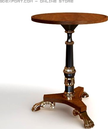 Baroque Antique Table 3D Model