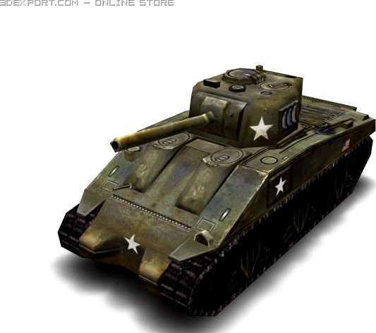 WW2 M4a3 tank 3D Model