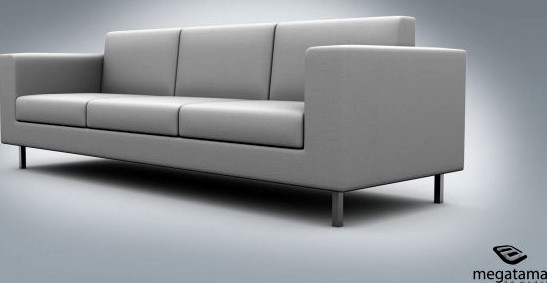 Sofa Simple 3 Section 3D Model