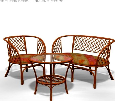 rattan furniture 3D Model