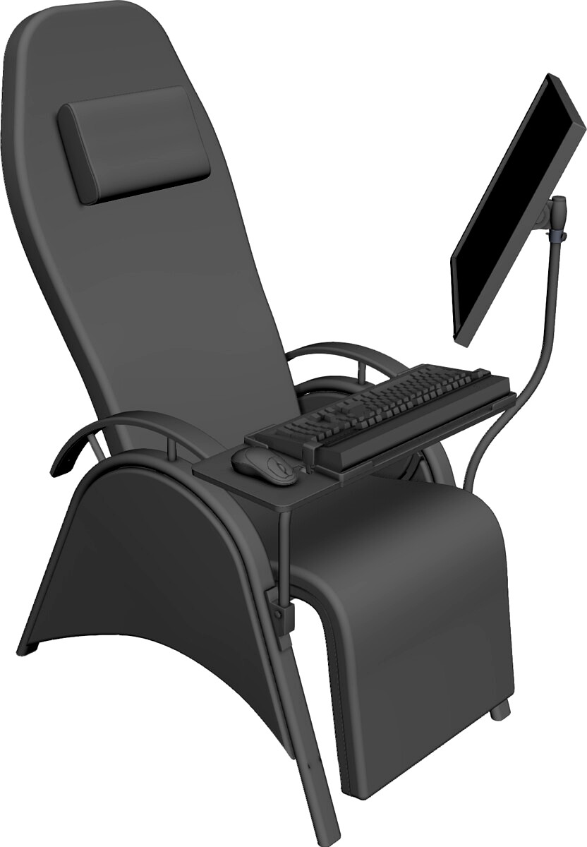 Chair with Workstation 3D CAD Model