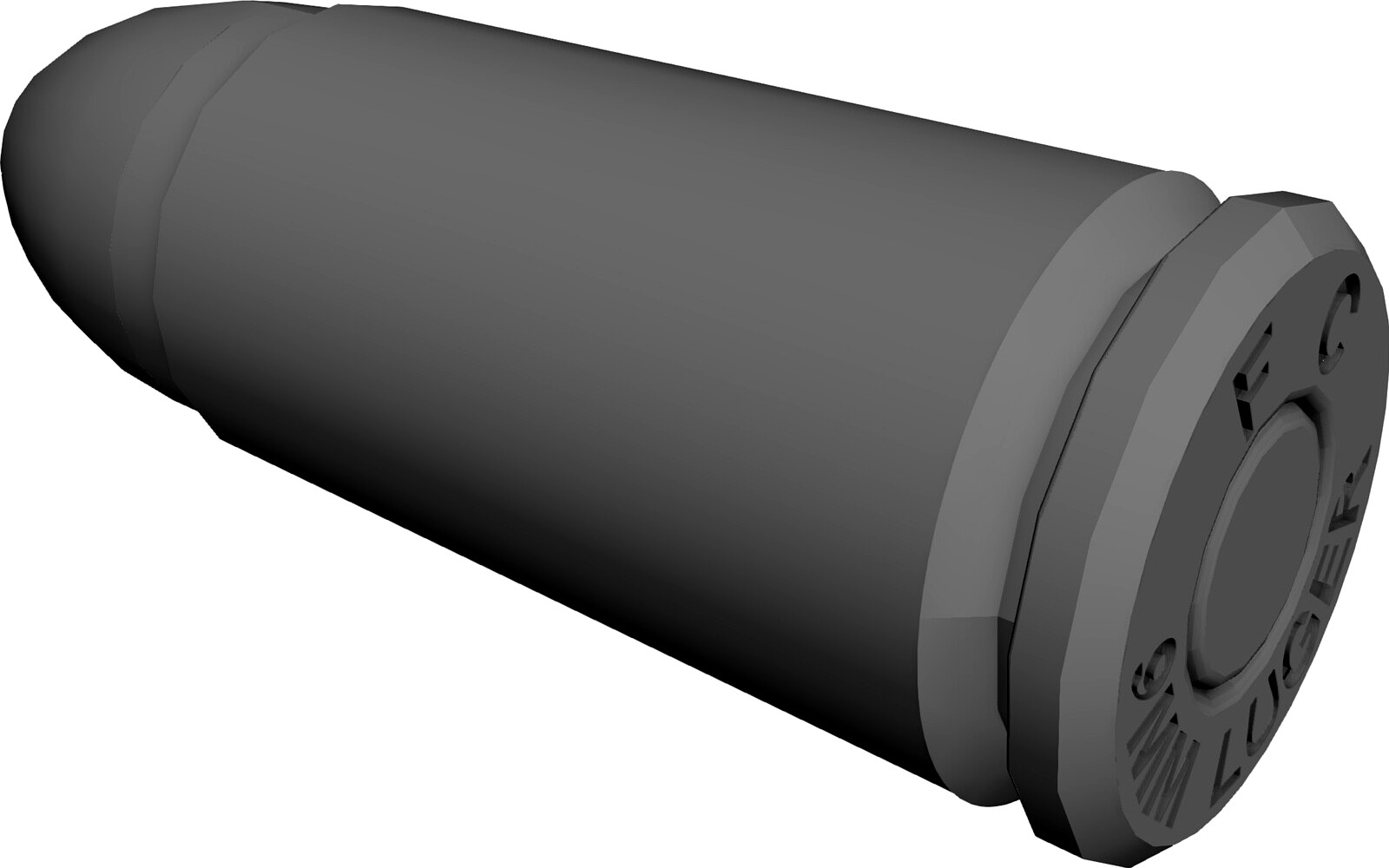 9mm Luger Cartidge 3D CAD Model