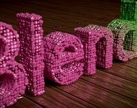 Abstract Text with Gradient Particles