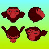 Monkey-head-for-papercraft