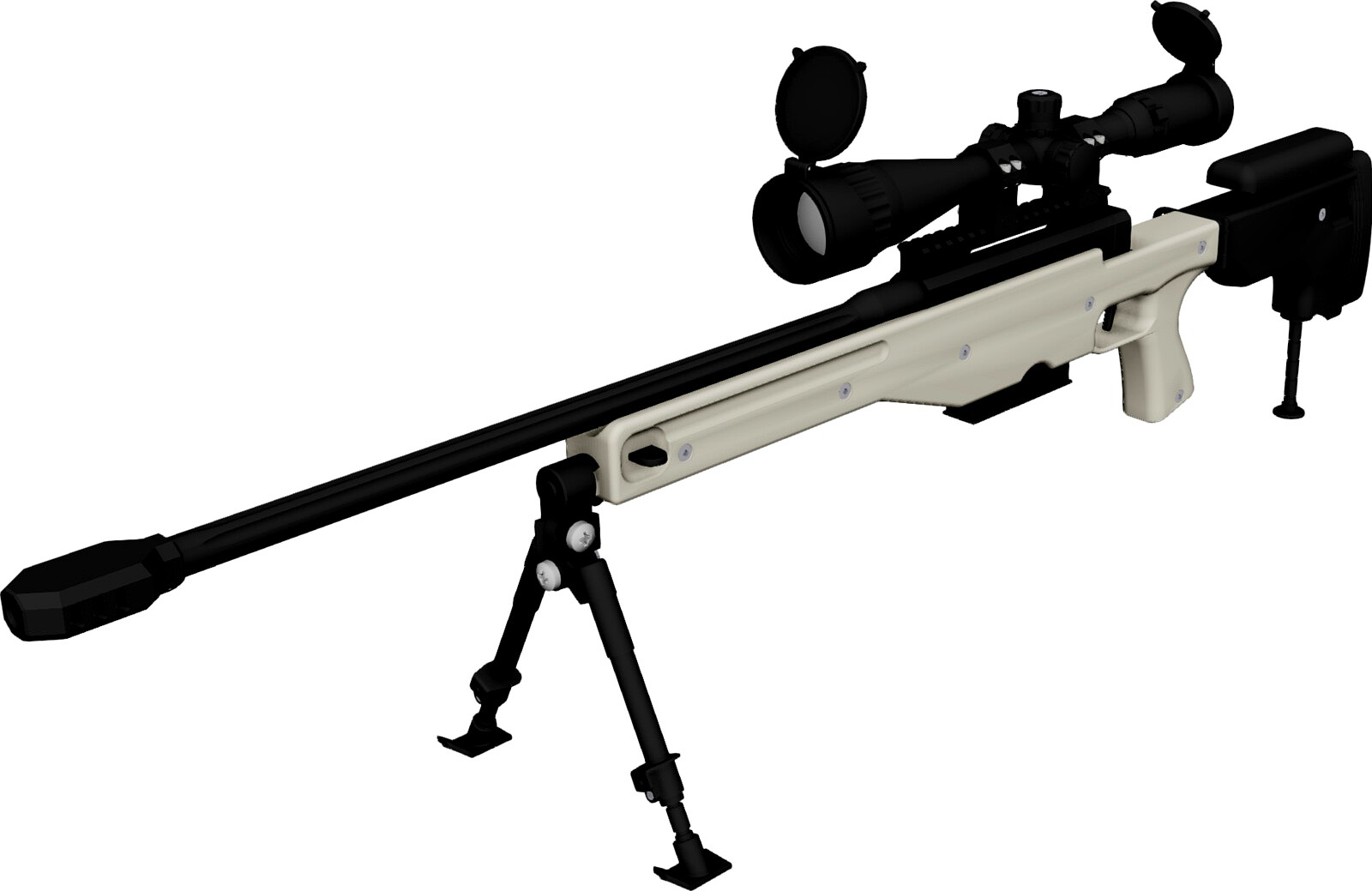 .338 Lapua Magnum Sniper Rifle 3D CAD Model