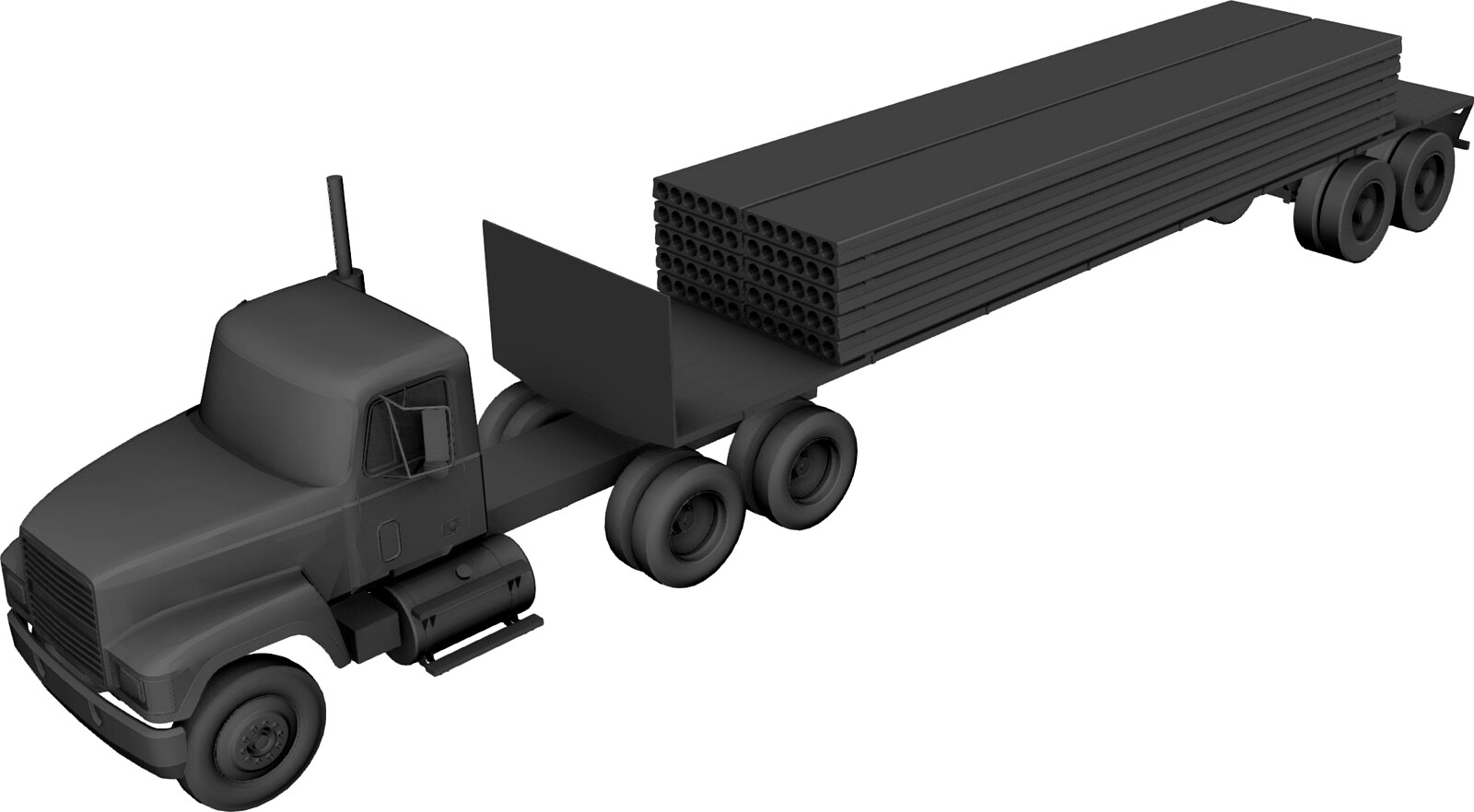 Mack with Flatbed Precast Slabs Trailer