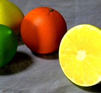 Fruits on napkin