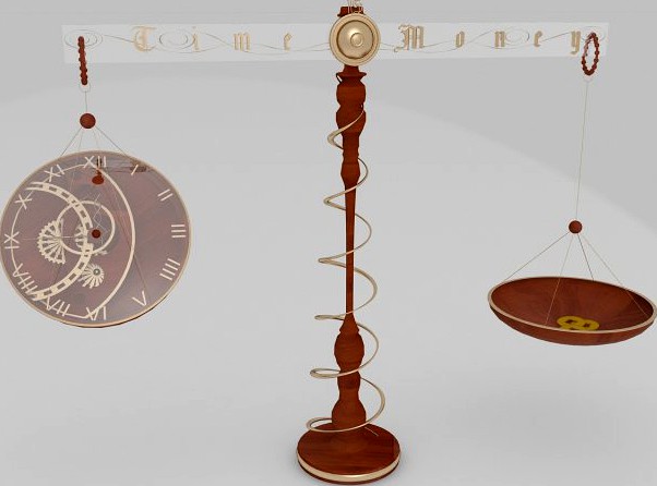 Clock Time is money 3D Model