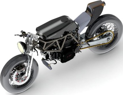 Ducati bobber detailled 3D Model