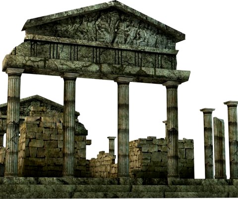 Low Poly Ancient Temple Ruins 3D Model