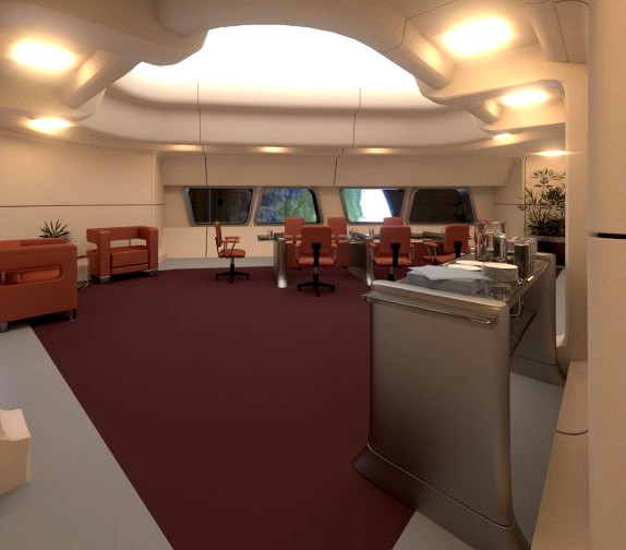 Starship Interior Conference Room 3D Model