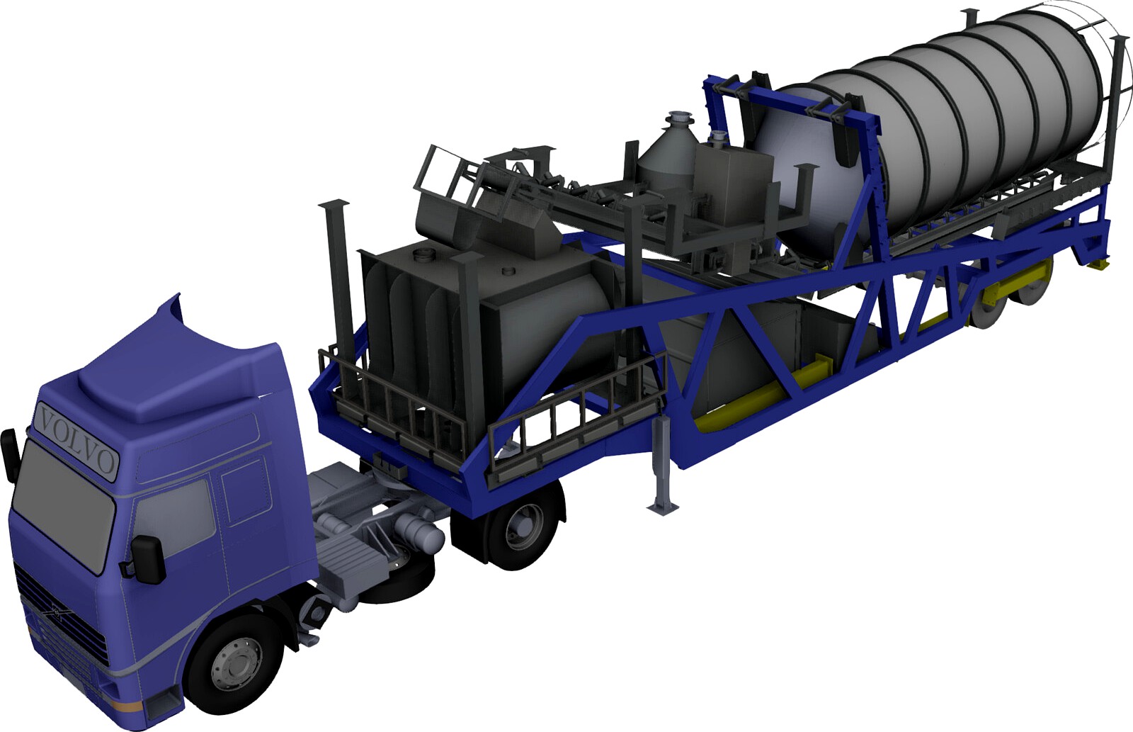 Mobile Concrete Batching Plant Mixer Unit Mobile 3D CAD Model