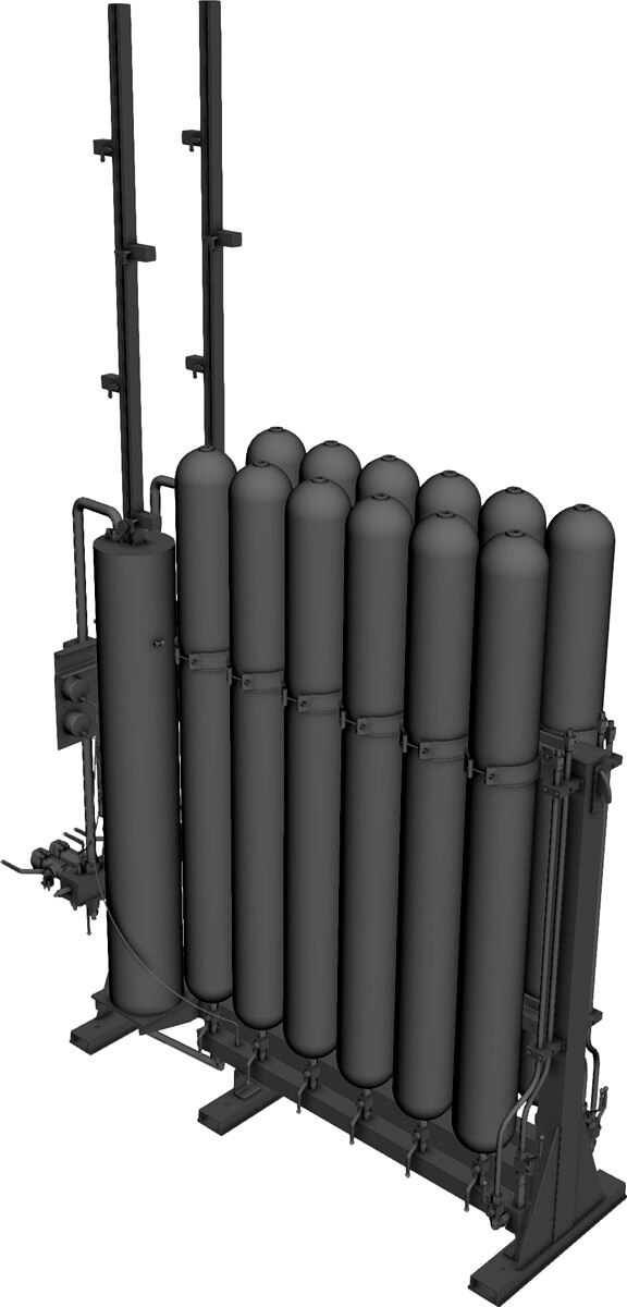 Hydraulic Accumulators Block 3D CAD Model