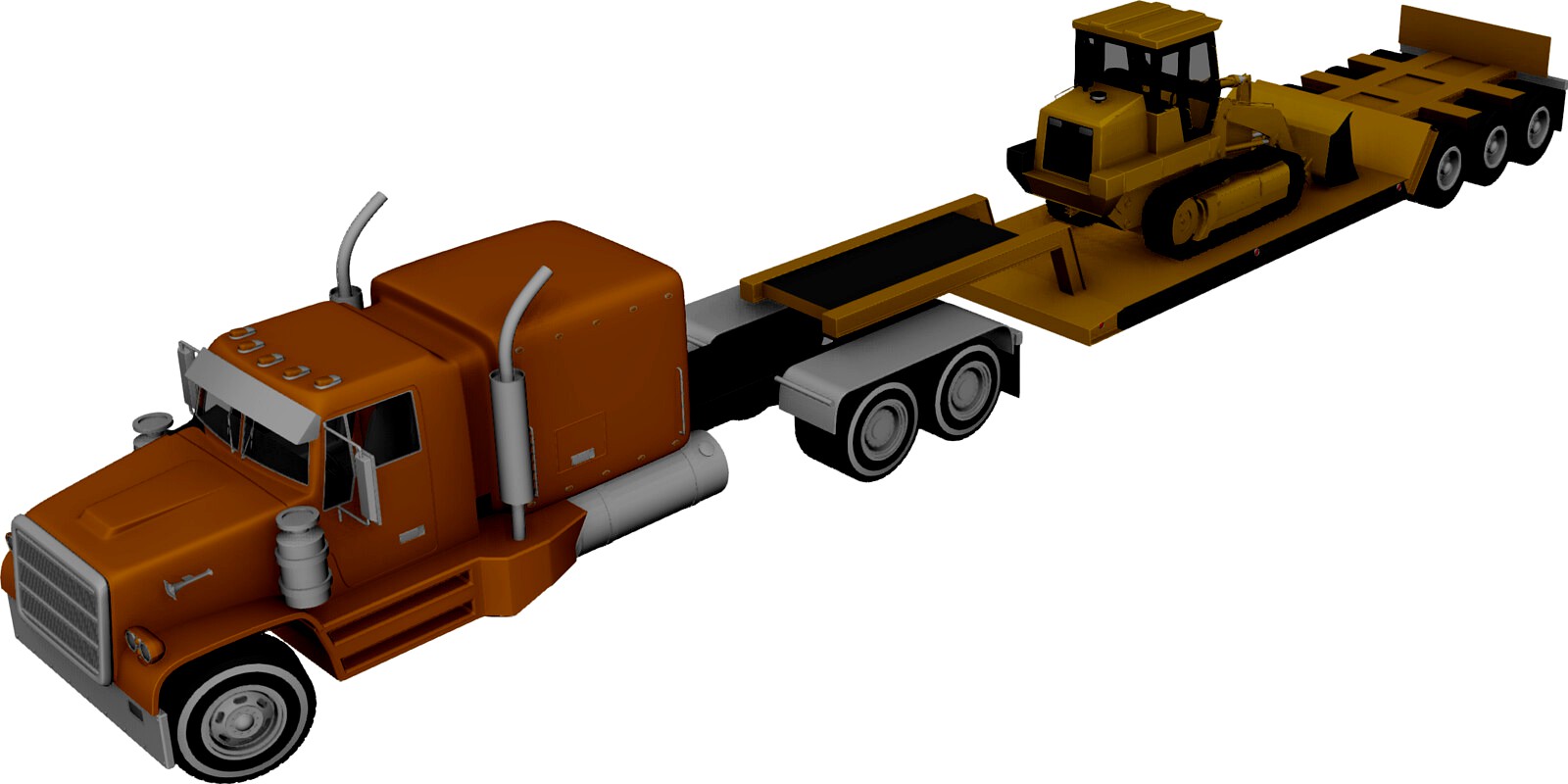 Lowboy Semi Truck