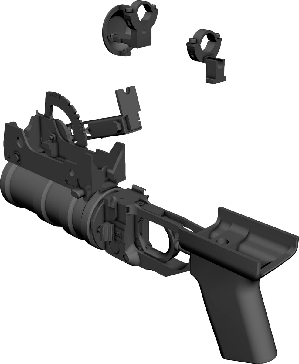 Airsoft GP30 Grenade Launcher 3D CAD Model