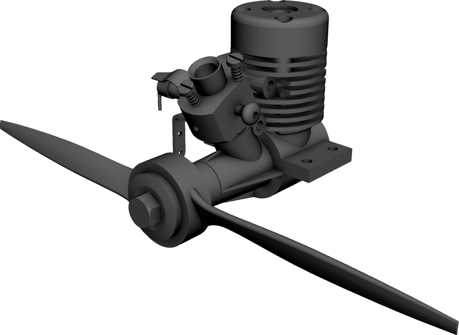 RC Airplane Model Engine 3D CAD Model