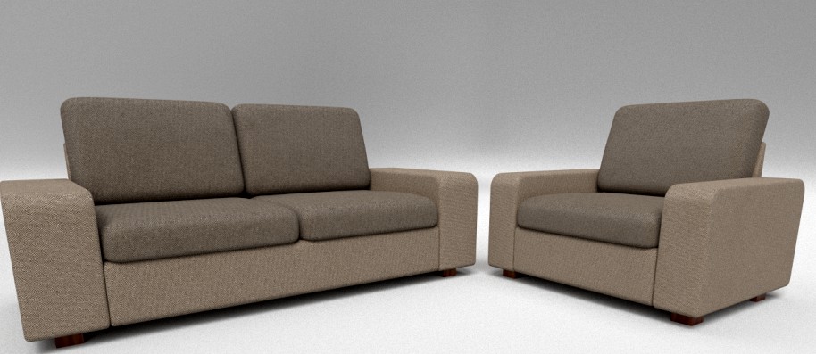 Fabric sofa set3d model