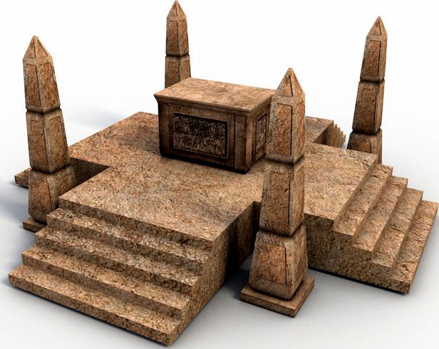 Low poly egyptian box with obelisks3d model