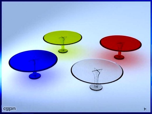 4 Round glass tables3d model