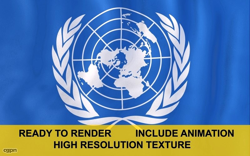 United Nations 3d Flag3d model