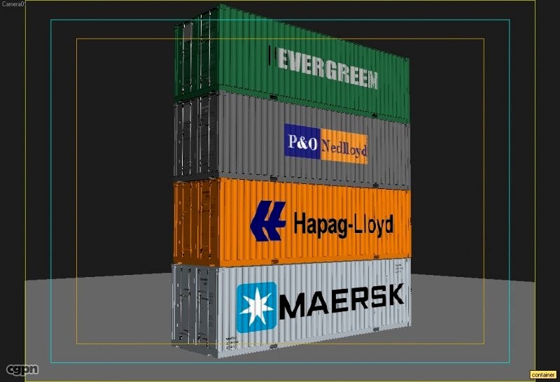 4 Container Collection3d model