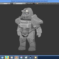 Low poly power armor for game