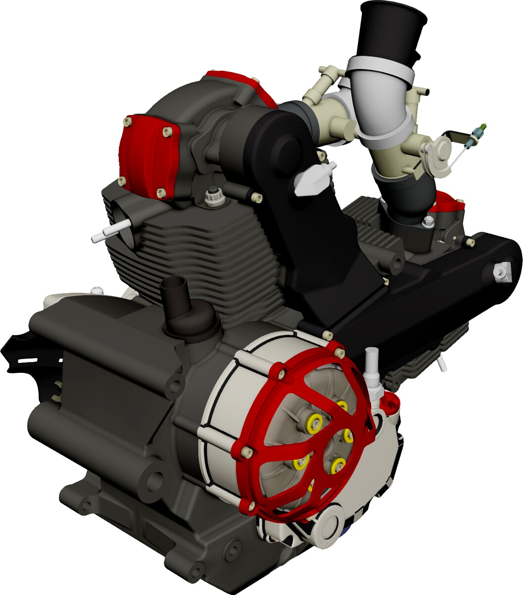 Honda CBR Blackbird 1100DS Engine 3D CAD Model