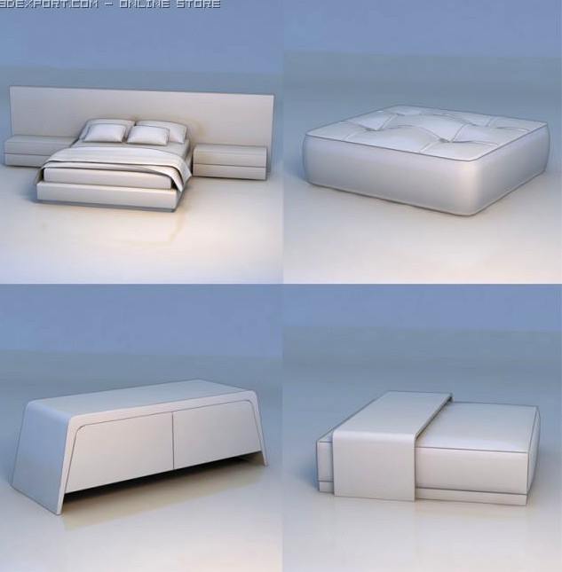 Bed massage bed table 3D Model